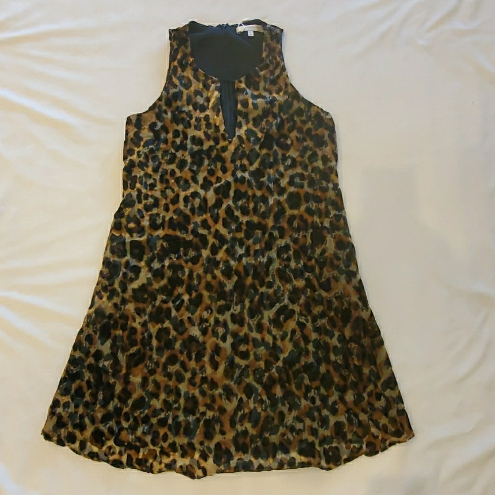 Lavender Brown Leopard burnout dress NWT